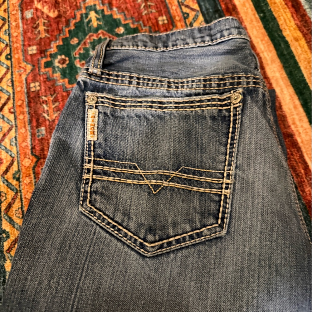 Cinch Classic Blue Jeans with Orange Logo